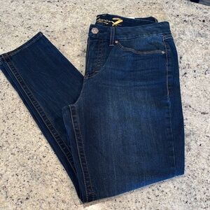 Seven 7 Tummy Less High Rise Skinny Dark Blue Denim Jeans sz 12